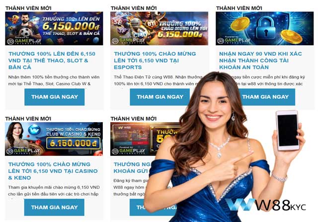 Danh sách ưu đãi khủng dành cho thành viên mới đăng ký W88 Altenergy